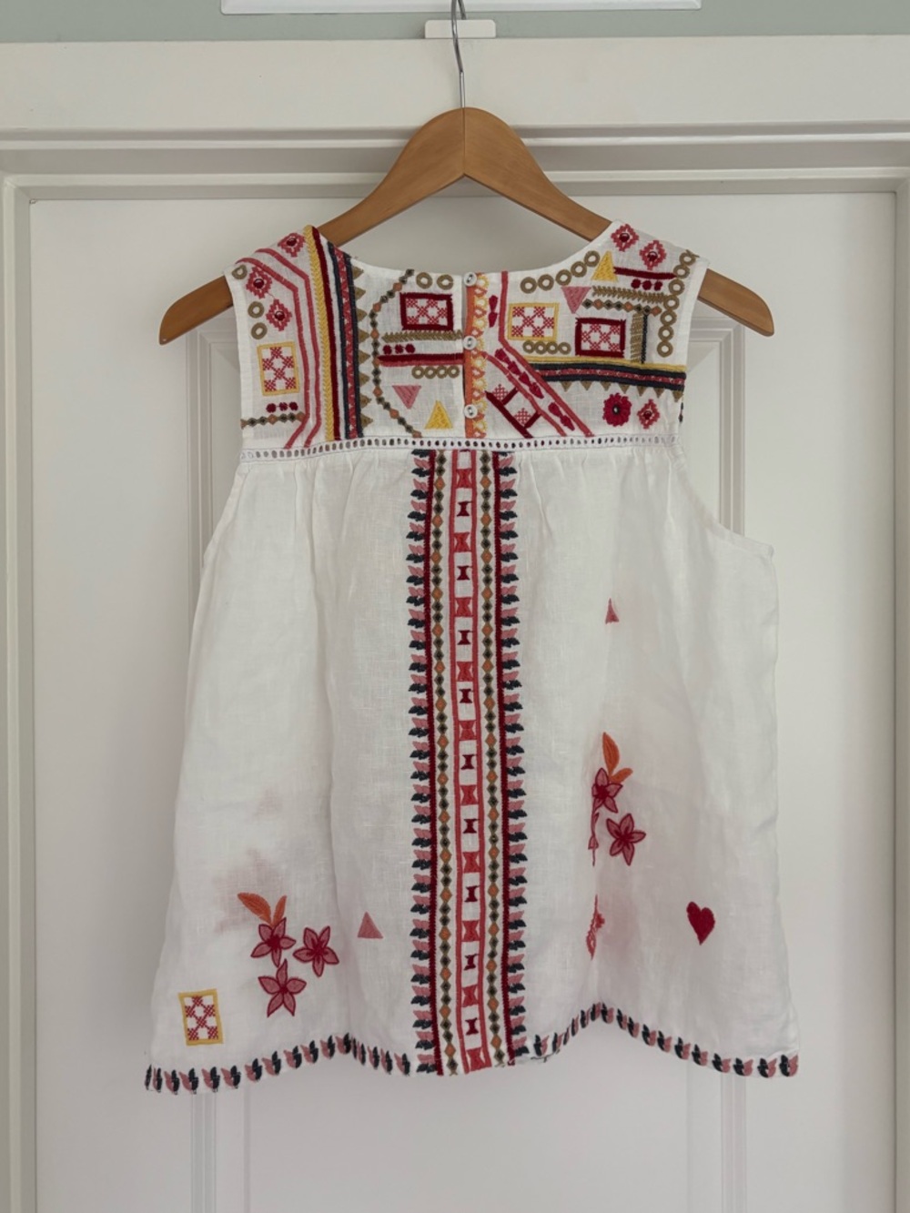 NWT Johnny Was Linen Embroidered Relaxed Yoke Tank M - Picture 6 of 12